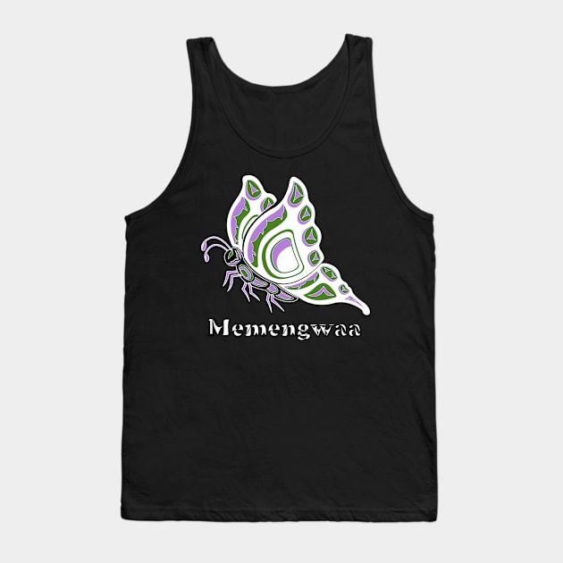 Memengwaa (Butterfly) Genderqueer Pride Tank Top by KendraHowland.Art.Scroll